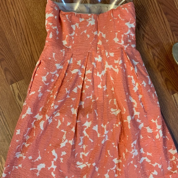 Vintage J Crew Strapless Coral and Cream Dress - Picture 9 of 14